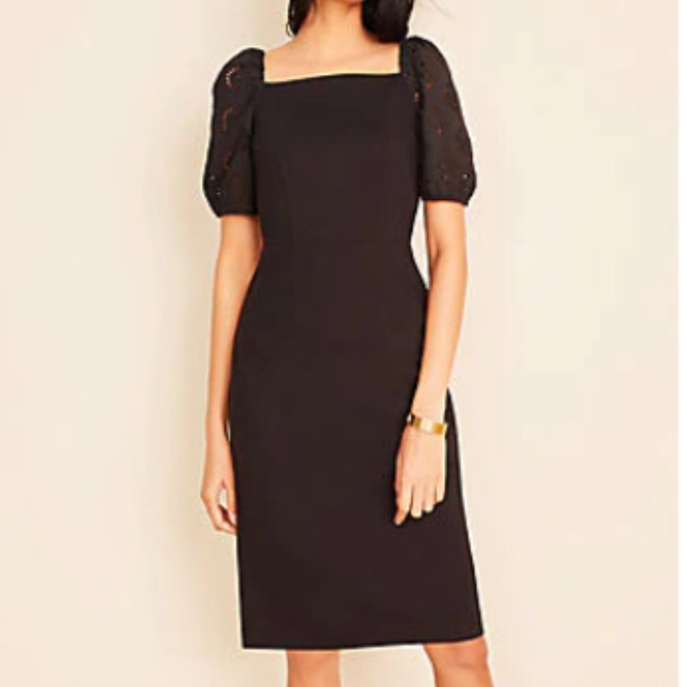 NWT Ann Taylor Black Sheath Dress - Size 14